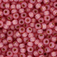Miyuki rocailles Perlen 8/0 - Duracoat silver lined dyed pink 8-4237